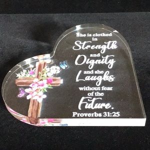 Heart Shaped Scripture Acrylic New Approximate Measurements 4 x 4 x 0.5 …